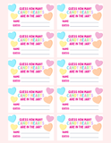 INSTANT DOWNLOAD Valentine's Day Candy Hearts Themed Guess How Many Candies Are In The Jar Guessing Game
