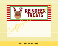 INSTANT DOWNLOAD Reindeer Treats Christmas Favor Bag Toppers