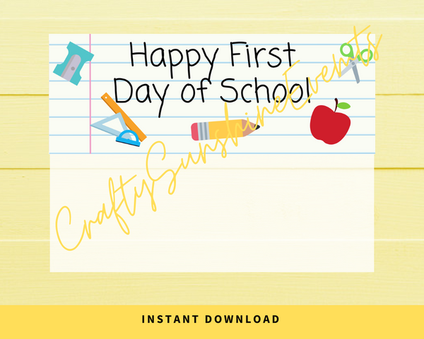 INSTANT DOWNLOAD Happy First Day Of School Favor Bag Toppers