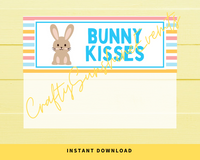 INSTANT DOWNLOAD Bunny Kisses Easter Favor Bag Toppers