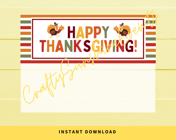 INSTANT DOWNLOAD Happy Thanksgiving Favor Bag Toppers