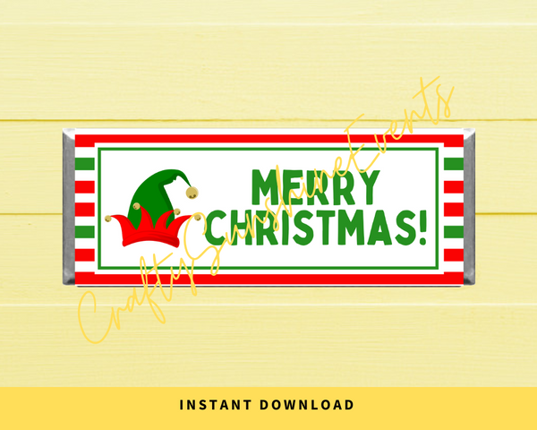 INSTANT DOWNLOAD Elf Merry Christmas Chocolate Bar Wrappers