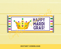 INSTANT DOWNLOAD Happy Mardi Gras Chocolate Bar Wrapper