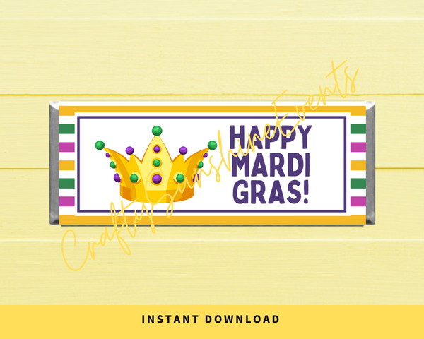 INSTANT DOWNLOAD Happy Mardi Gras Chocolate Bar Wrapper