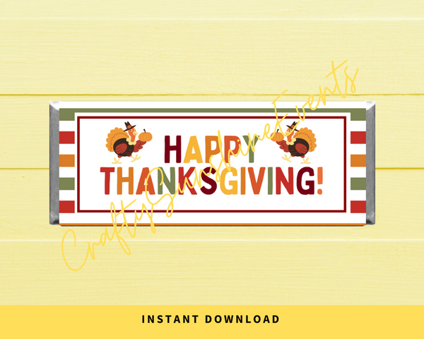INSTANT DOWNLOAD Happy Thanksgiving Chocolate Bar Wrappers