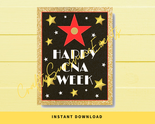 INSTANT DOWNLOAD Hollywood Themed Happy CNA Week Sign 8.5x11