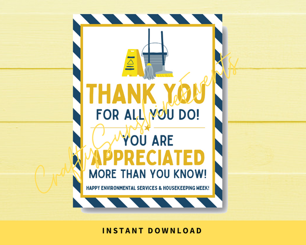 INSTANT DOWNLOAD Happy Environmental Services & Housekeeping Week Sign 8x10