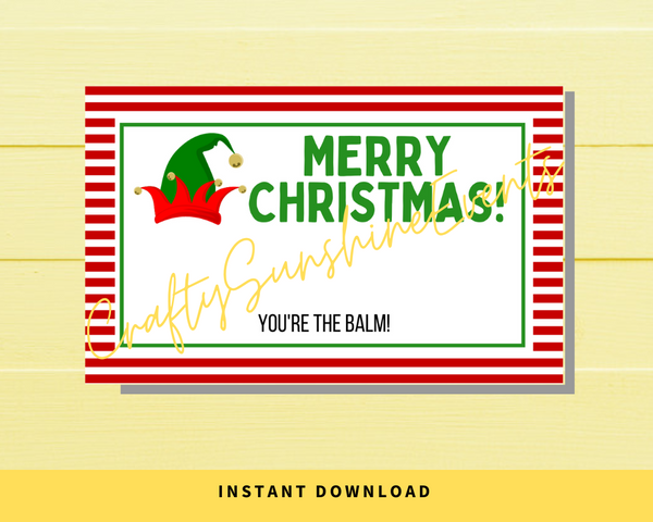 INSTANT DOWNLOAD Elf Merry Christmas Lip Balm Tags 2.5x4