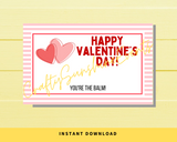 INSTANT DOWNLOAD Happy Valentine's Day Lip Balm Tags 2.5x4