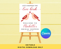 DIGITAL DOWNLOAD ONLY Let's Shower The Love Birds Bridal Shower Welcome Sign