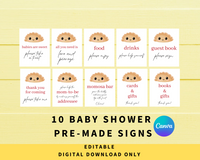 DIGITAL DOWNLOAD ONLY Editable 10 A Little Pierog Is On The Way Baby Shower Pre-Made Signs Bundle