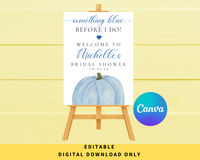 DIGITAL DOWNLOAD ONLY Fall Pumpkin Something Blue Before I Do Bridal Shower Welcome Sign