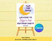 DIGITAL DOWNLOAD ONLY Two The Moon Birthday Party Welcome Sign