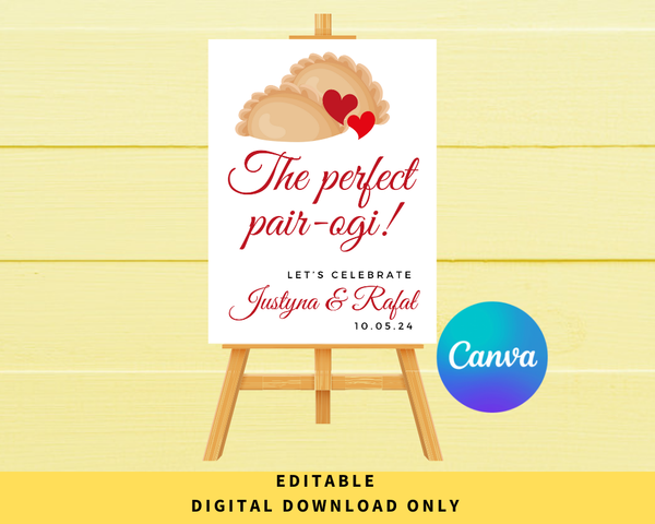 DIGITAL DOWNLOAD ONLY The Perfect Pair-ogi Engagement Bridal Shower Wedding Welcome Sign