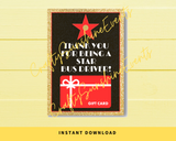 INSTANT DOWNLOAD Hollywood Themed Thank You For Being A Star Bus Driver Gift Card Holder 5x7