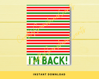 INSTANT DOWNLOAD Elf I'm Back Christmas Cookie Cards 3.5x5