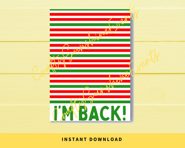 INSTANT DOWNLOAD Elf I'm Back Christmas Cookie Cards 3.5x5