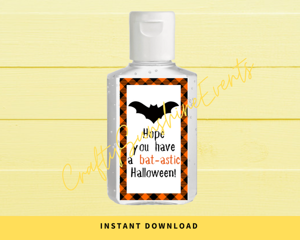 INSTANT DOWNLOAD Hope You Have A Bat-astic Halloween Hand Sanitizer Labels