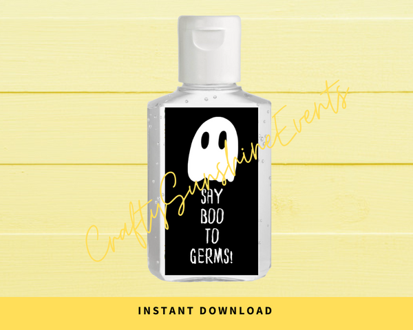 INSTANT DOWNLOAD Say Boo To Germs Halloween Hand Sanitizer Labels