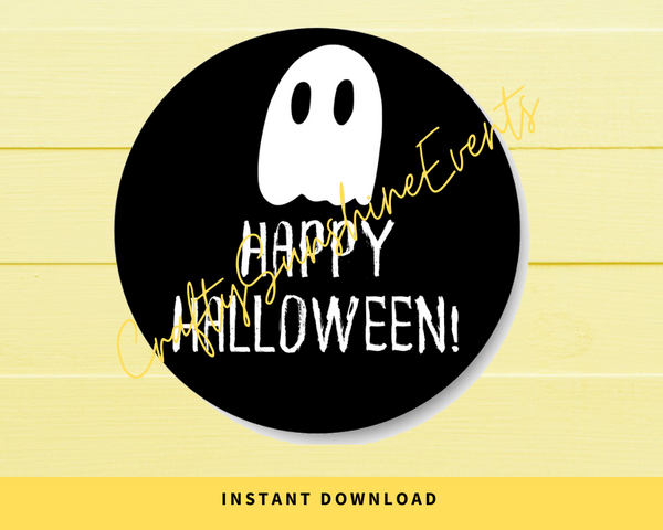 INSTANT DOWNLOAD Ghost Happy Halloween 2" Round Gift Tags