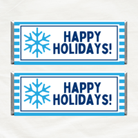 INSTANT DOWNLOAD Snowflake Happy Holidays Chocolate Bar Wrappers