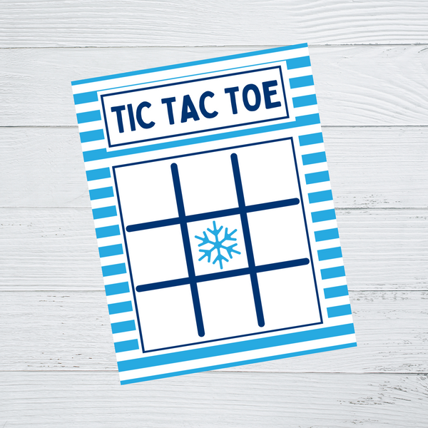 INSTANT DOWNLOAD Winter Snowflake Tic Tac Toe Game Cards