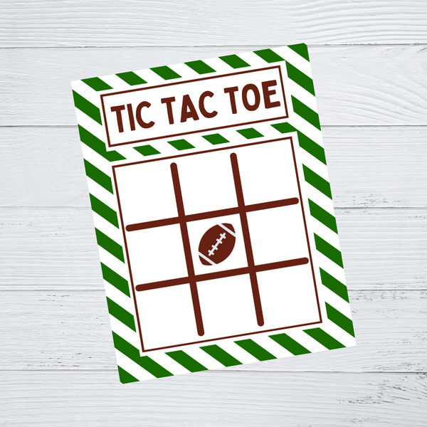 INSTANT DOWNLOAD Football Tic Tac Toe Game Cards