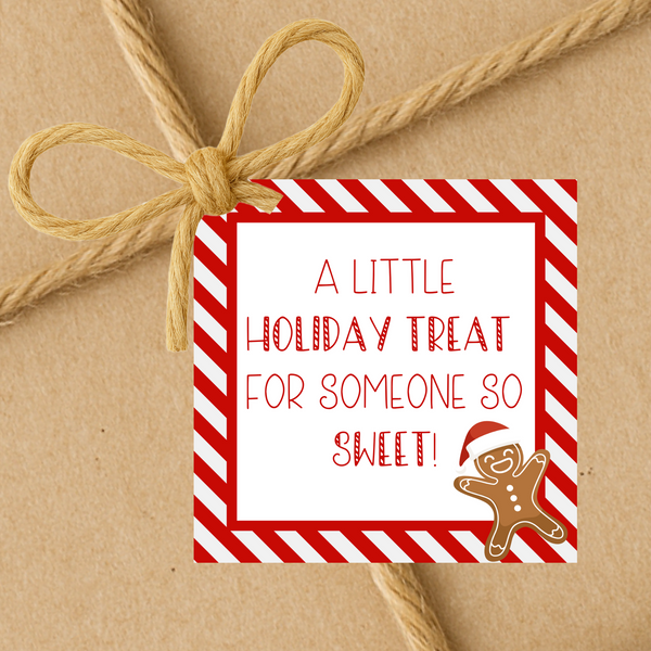 INSTANT DOWNLOAD A Little Holiday Treat For Someone So Sweet Square Gift Tags 2.5x2.5