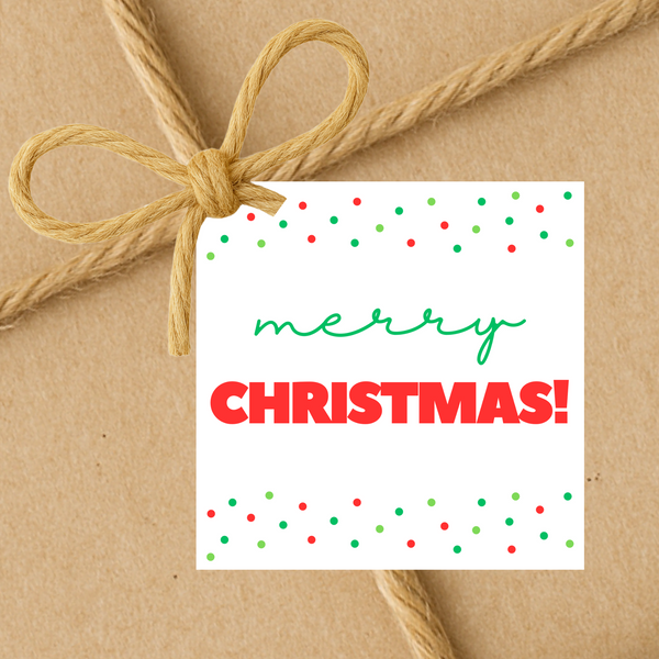 INSTANT DOWNLOAD Merry Christmas Square Gift Tags 2.5x2.5