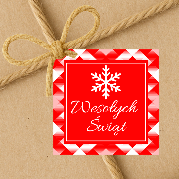 INSTANT DOWNLOAD Polish Wesolych Swiat Christmas Square Gift Tags 2.5x2.5