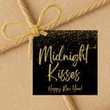 INSTANT DOWNLOAD Midnight Kisses Happy New Year Square Gift Tags 2.5x2.5