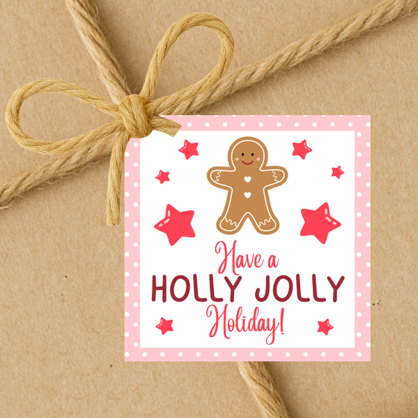 INSTANT DOWNLOAD Have A Holly Jolly Holiday Square Gift Tags 2.5x2.5