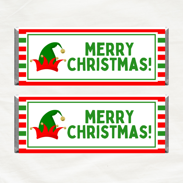 INSTANT DOWNLOAD Elf Merry Christmas Chocolate Bar Wrappers