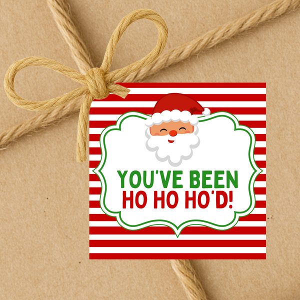 INSTANT DOWNLOAD You've Been Ho Ho Ho'd Christmas Square Gift Tags 2.5x2.5