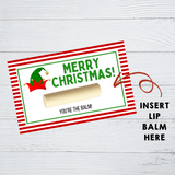 INSTANT DOWNLOAD Elf Merry Christmas Lip Balm Tags 2.5x4