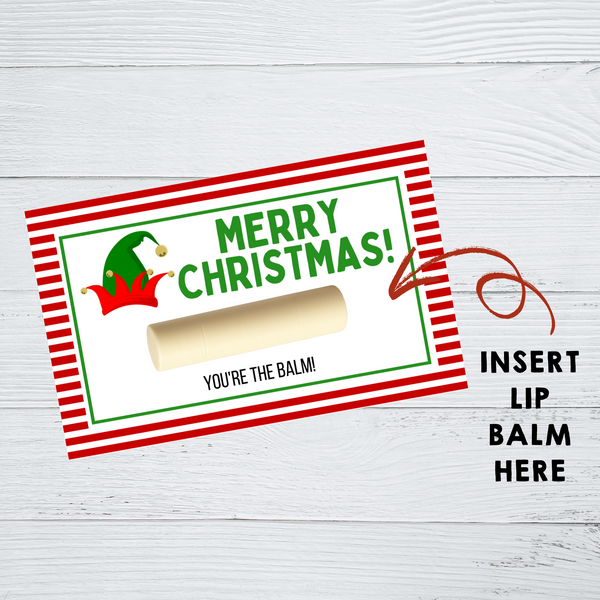 INSTANT DOWNLOAD Elf Merry Christmas Lip Balm Tags 2.5x4