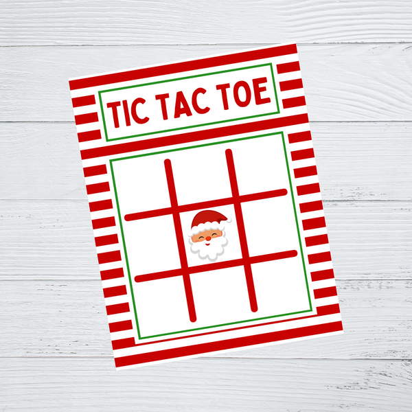INSTANT DOWNLOAD Santa Christmas Tic Tac Toe Game Cards