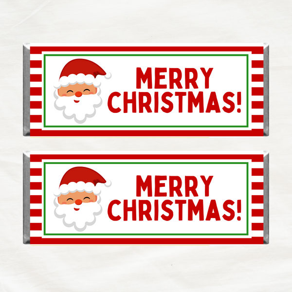 INSTANT DOWNLOAD Santa Merry Christmas Chocolate Bar Wrappers