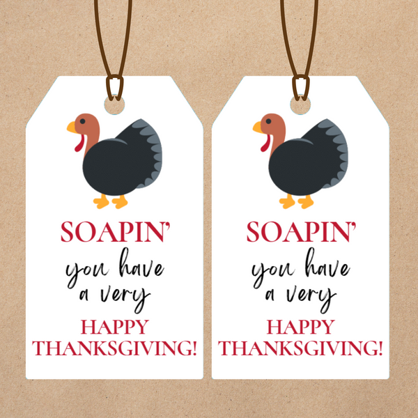 INSTANT DOWNLOAD Soapin You Have A Very Happy Thanksgiving Gift Tags 2x3.5