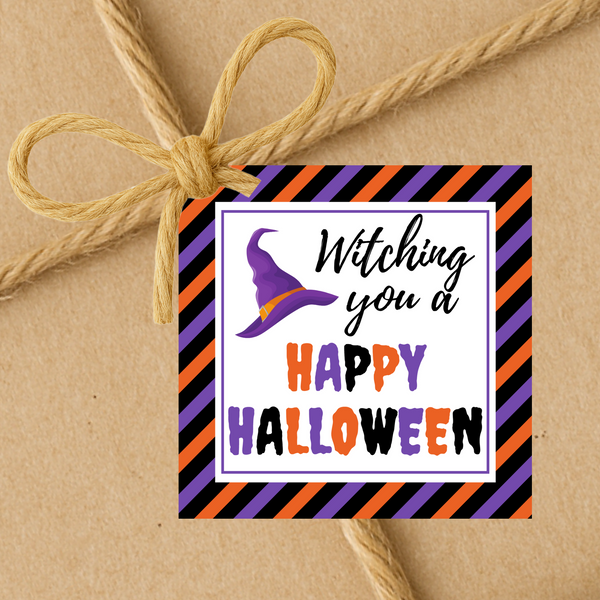 INSTANT DOWNLOAD Witching You A Happy Halloween Gift Tags