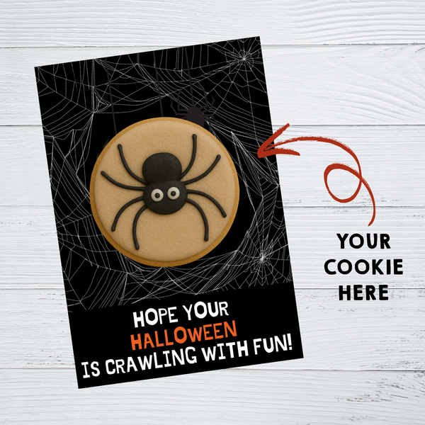 INSTANT DOWNLOAD Hope Your Halloween Is Crawling With Fun Cookie Cards 3.5x5