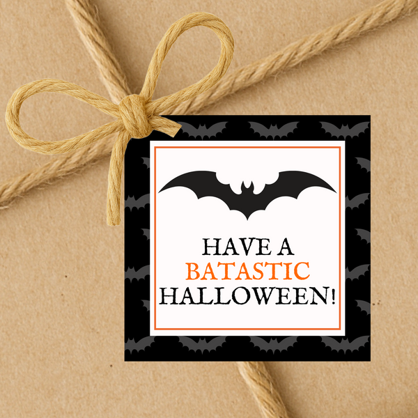 INSTANT DOWNLOAD Have A Batastic Halloween Square Gift Tags 2.5x2.5