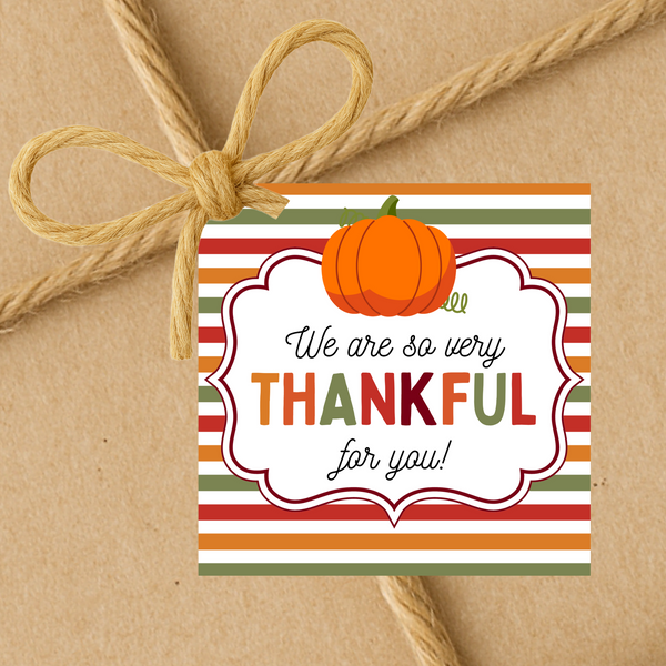 INSTANT DOWNLOAD We Are So Very Thankful For You Square Gift Tags 2.5x2.5