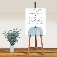 Editable Fall Pumpkin Something Blue Before I Do | Blue Pumpkin | Fall Theme | Instant Download | Canva Template | 18x24, 24x36