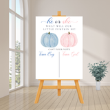 DIGITAL DOWNLOAD ONLY Fall Pink And Blue Pumpkin Gender Reveal Party Voting Poster