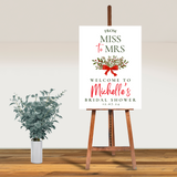 Editable Christmas From Miss To Mrs Welcome Sign – Christmas Theme, Instant Download, Canva Template, 18x24, 20x30, 24x36