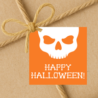 INSTANT DOWNLOAD Skull Happy Halloween Square Gift Tags 2.5x2.5