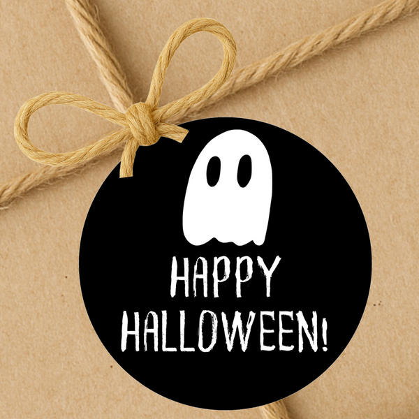 INSTANT DOWNLOAD Ghost Happy Halloween 2" Round Gift Tags