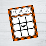 INSTANT DOWNLOAD Halloween Bat Tic Tac Toe Game Cards
