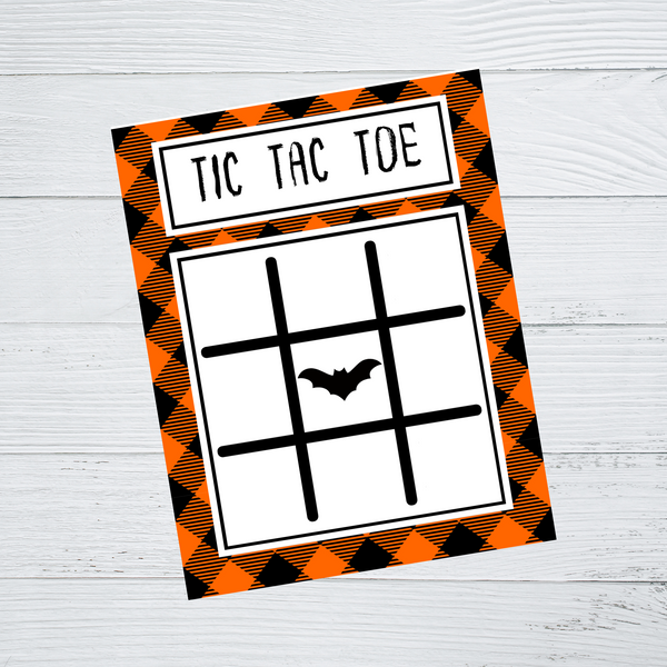 INSTANT DOWNLOAD Halloween Bat Tic Tac Toe Game Cards